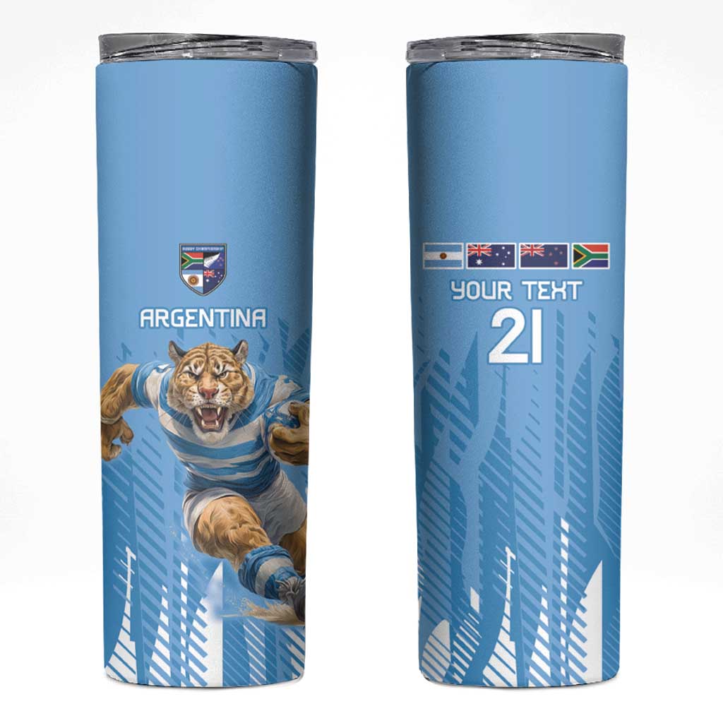 Argentina Rugby Custom Skinny Tumbler Glory Be To Pumas - Wonder Print Shop