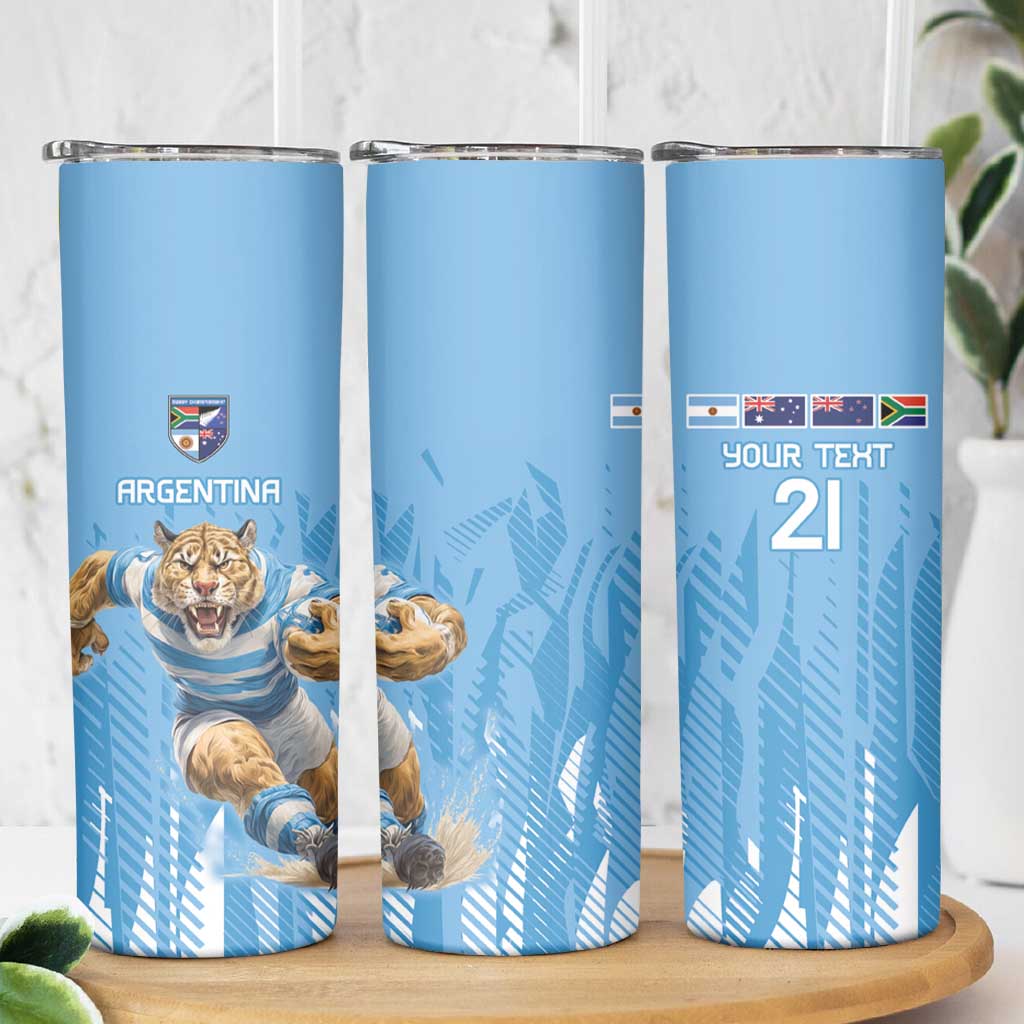 Argentina Rugby Custom Skinny Tumbler Glory Be To Pumas - Wonder Print Shop