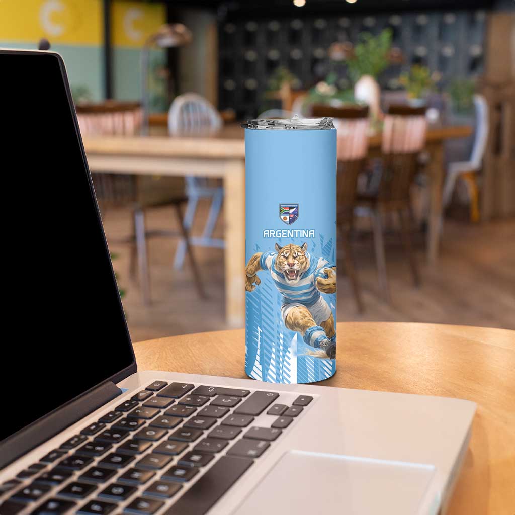 Argentina Rugby Custom Skinny Tumbler Glory Be To Pumas - Wonder Print Shop