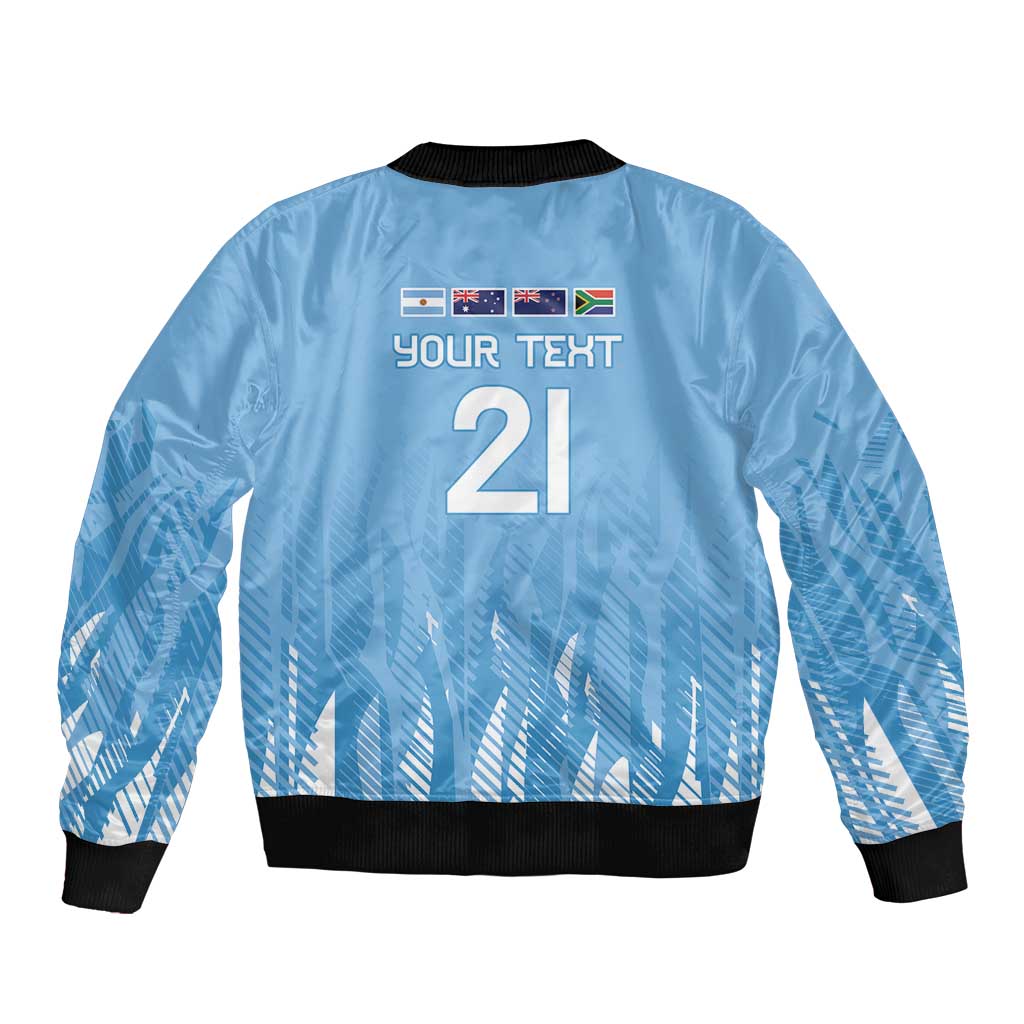 Argentina Rugby Custom Sleeve Zip Bomber Jacket Glory Be To Pumas - Wonder Print Shop