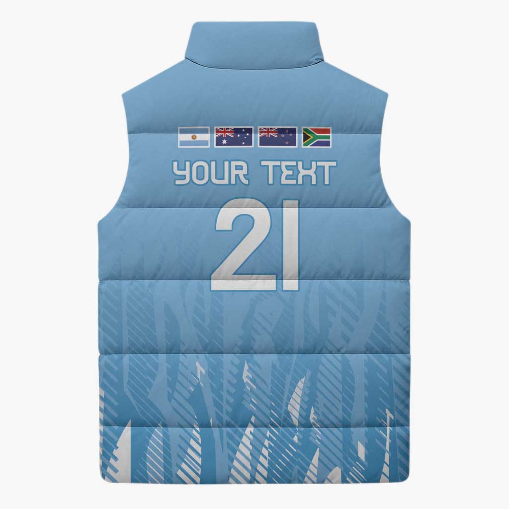 Argentina Rugby Custom Sleeveless Puffer Jacket Glory Be To Pumas - Wonder Print Shop