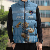 Argentina Rugby Custom Sleeveless Puffer Jacket Glory Be To Pumas - Wonder Print Shop