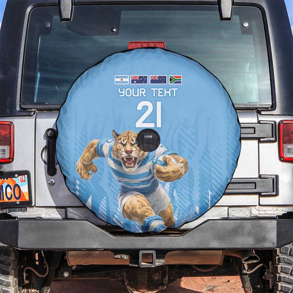 Argentina Rugby Custom Spare Tire Cover Glory Be To Pumas - Wonder Print Shop