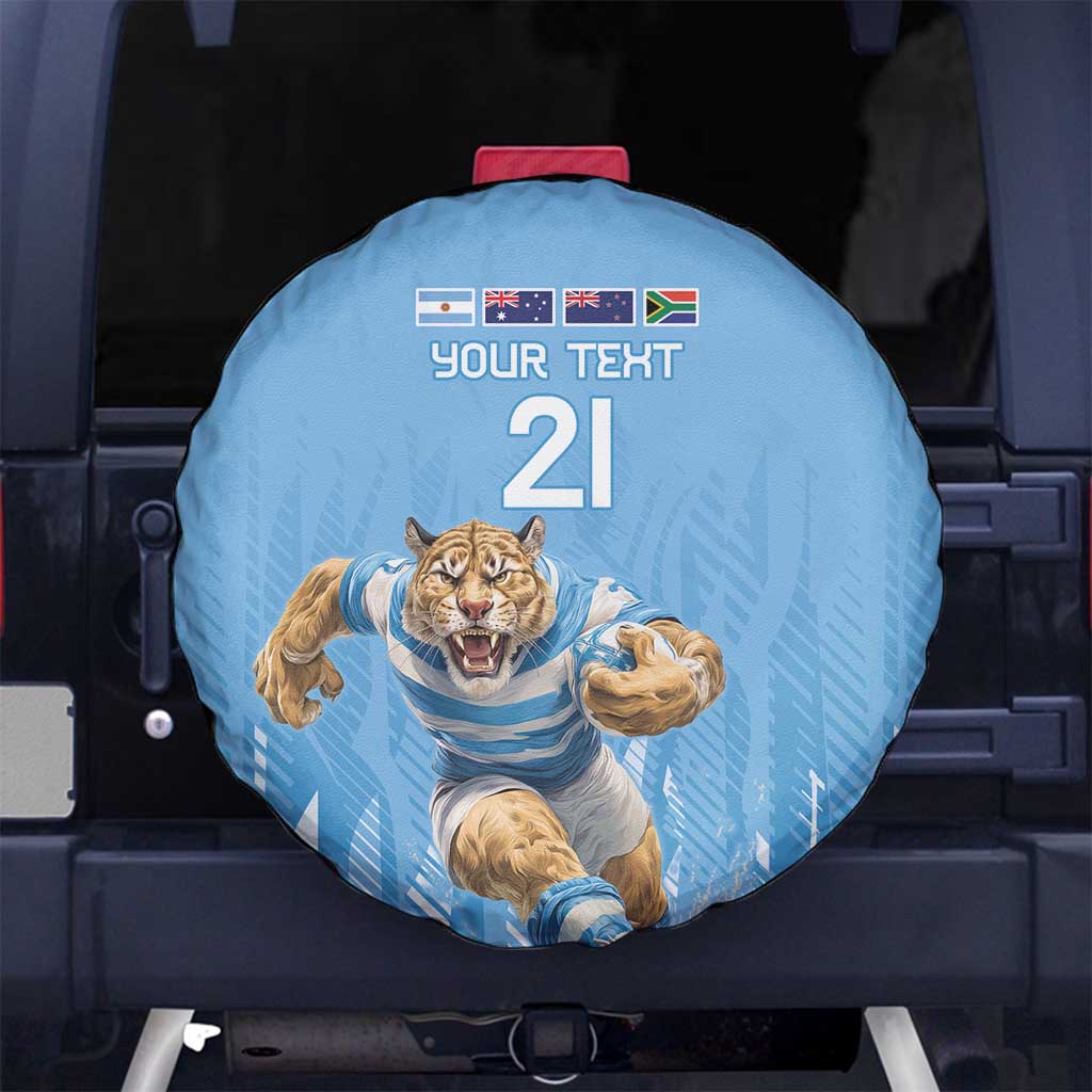 Argentina Rugby Custom Spare Tire Cover Glory Be To Pumas - Wonder Print Shop
