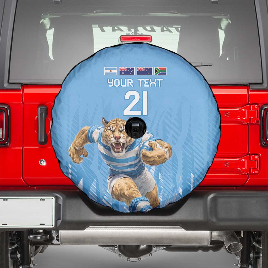 Argentina Rugby Custom Spare Tire Cover Glory Be To Pumas - Wonder Print Shop