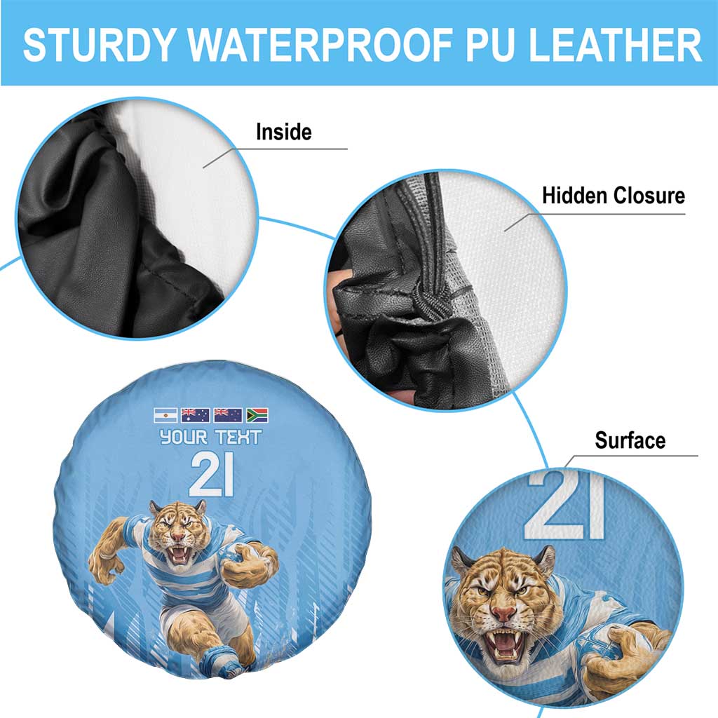 Argentina Rugby Custom Spare Tire Cover Glory Be To Pumas - Wonder Print Shop
