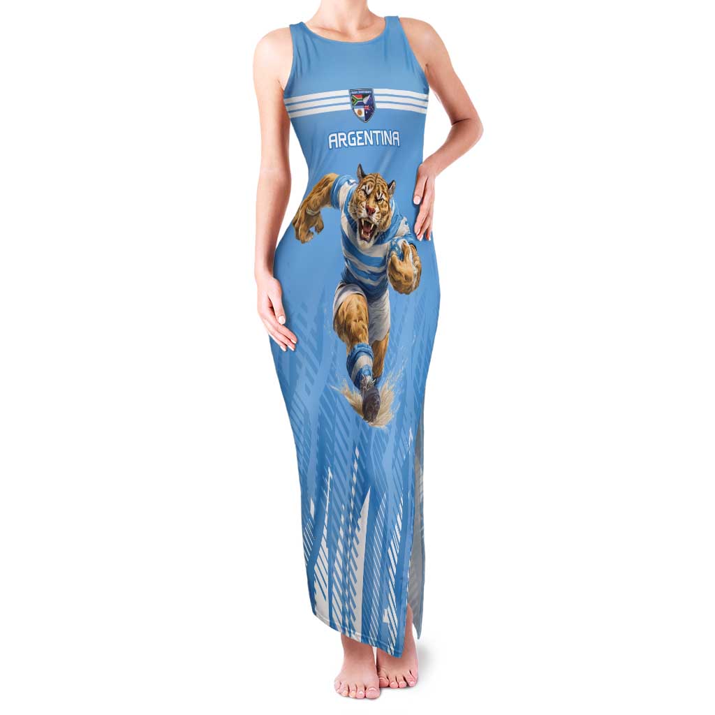 Argentina Rugby Custom Tank Maxi Dress Glory Be To Pumas - Wonder Print Shop