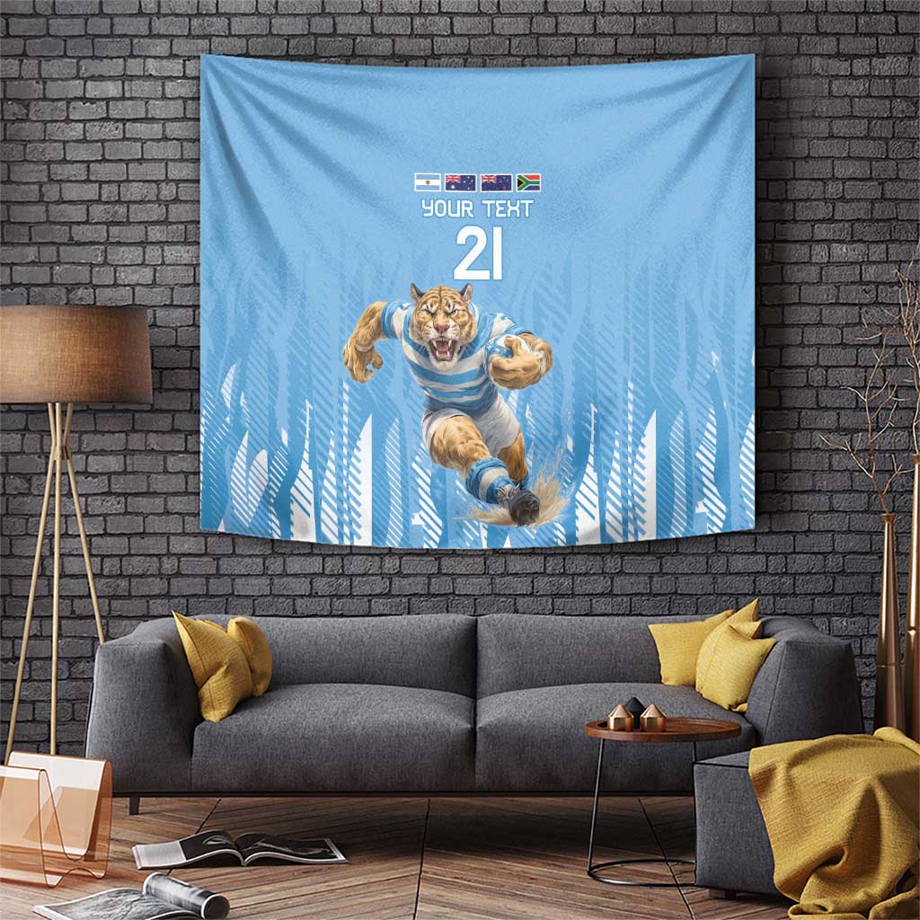 Argentina Rugby Custom Tapestry Glory Be To Pumas - Wonder Print Shop