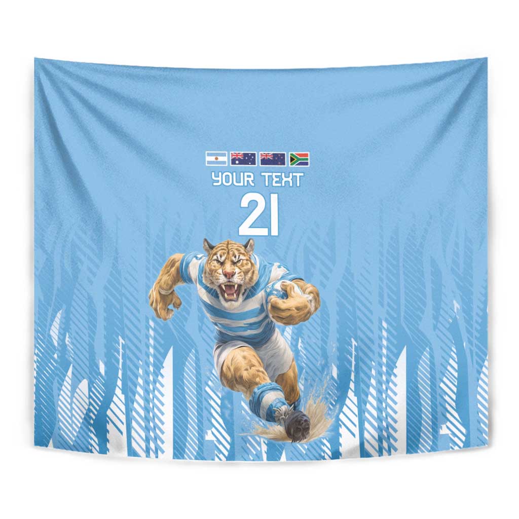 Argentina Rugby Custom Tapestry Glory Be To Pumas - Wonder Print Shop