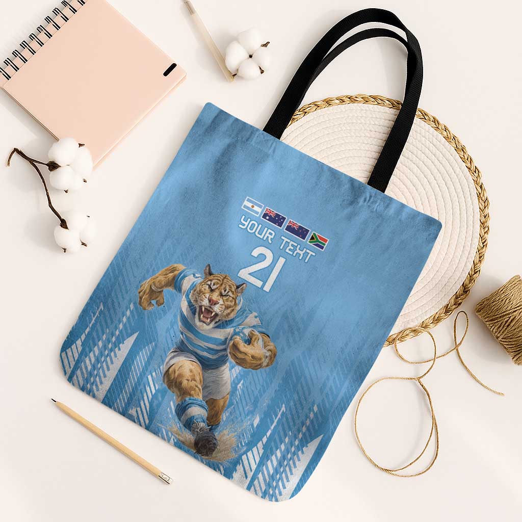 Argentina Rugby Custom Tote Bag Glory Be To Pumas - Wonder Print Shop