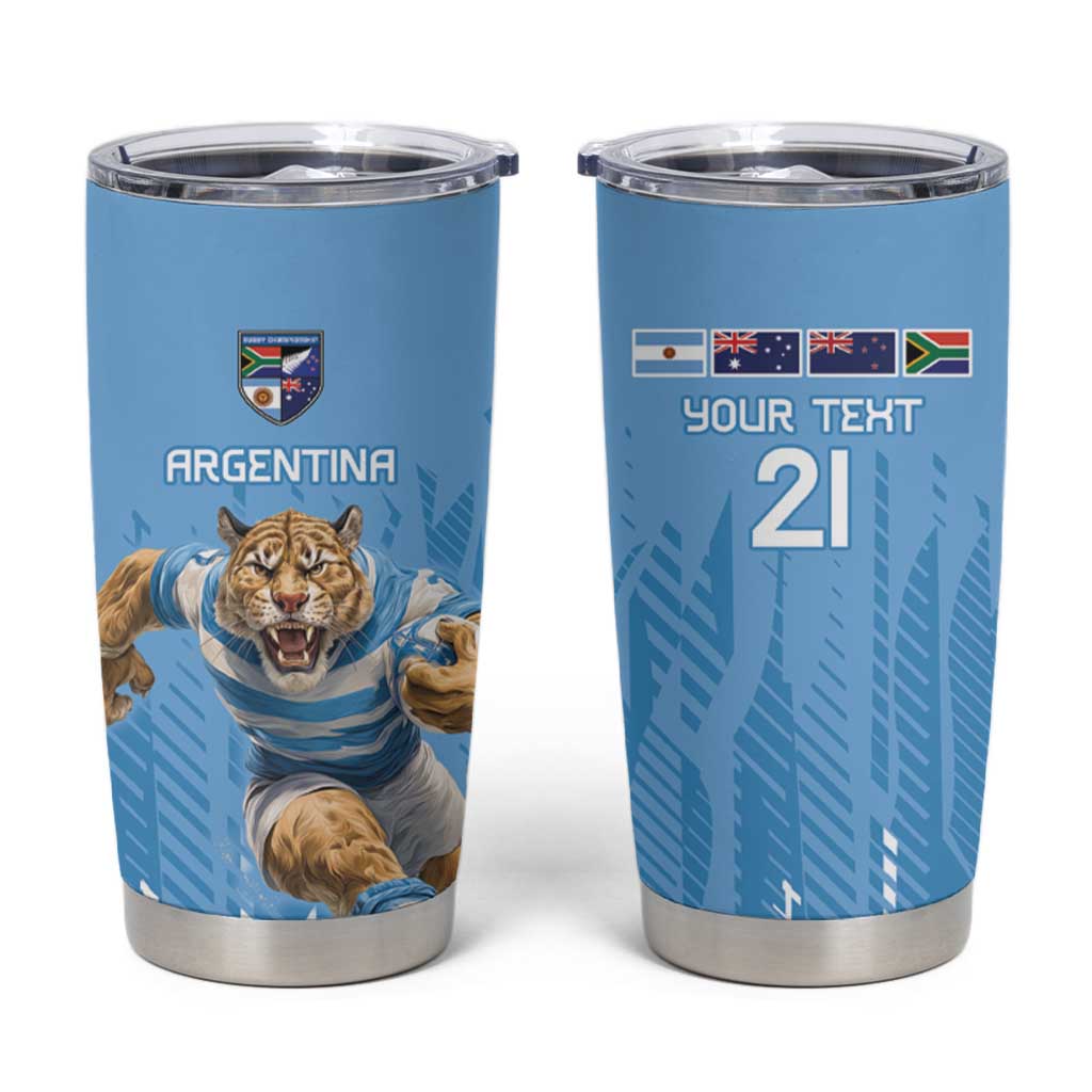 Argentina Rugby Custom Tumbler Cup Glory Be To Pumas - Wonder Print Shop