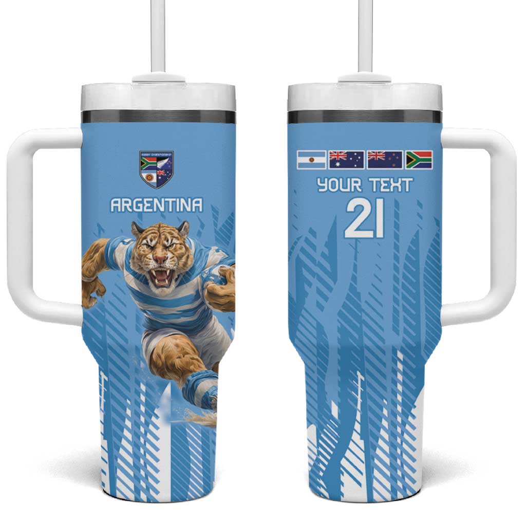 Argentina Rugby Custom Tumbler With Handle Glory Be To Pumas - Wonder Print Shop