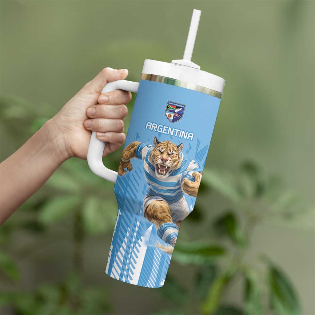 Argentina Rugby Custom Tumbler With Handle Glory Be To Pumas - Wonder Print Shop