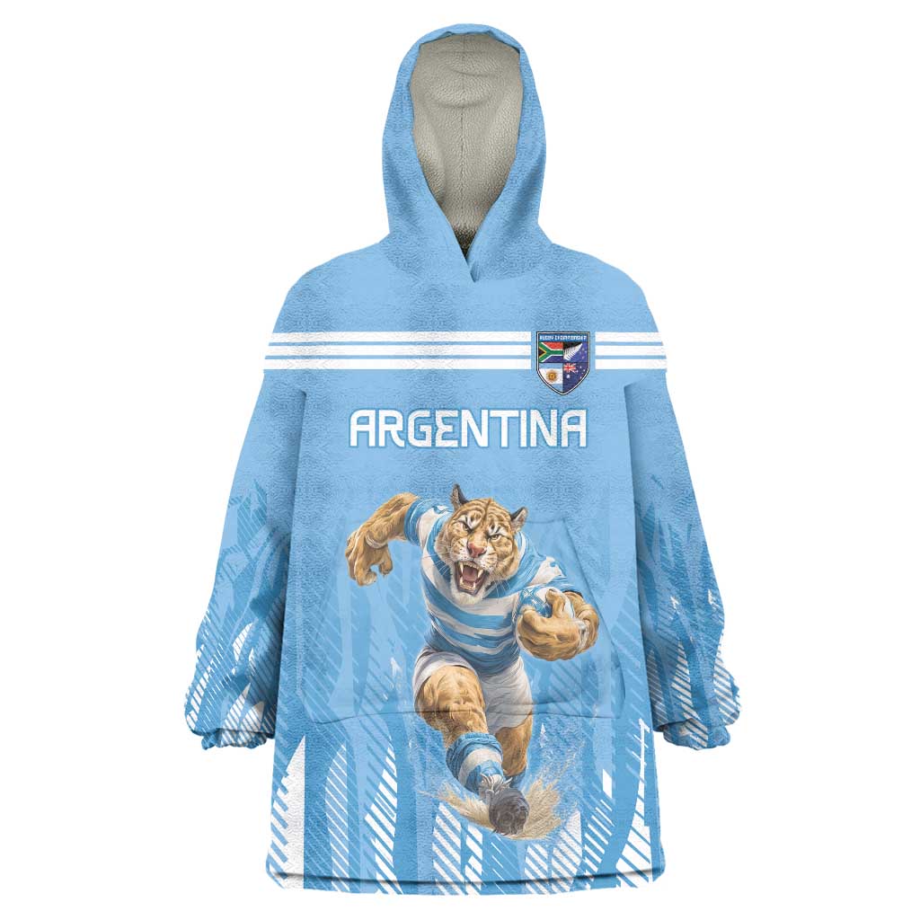 Argentina Rugby Custom Wearable Blanket Hoodie Glory Be To Pumas - Wonder Print Shop