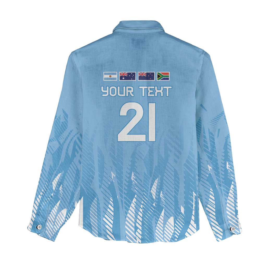 Argentina Rugby Custom Women Casual Shirt Glory Be To Pumas - Wonder Print Shop