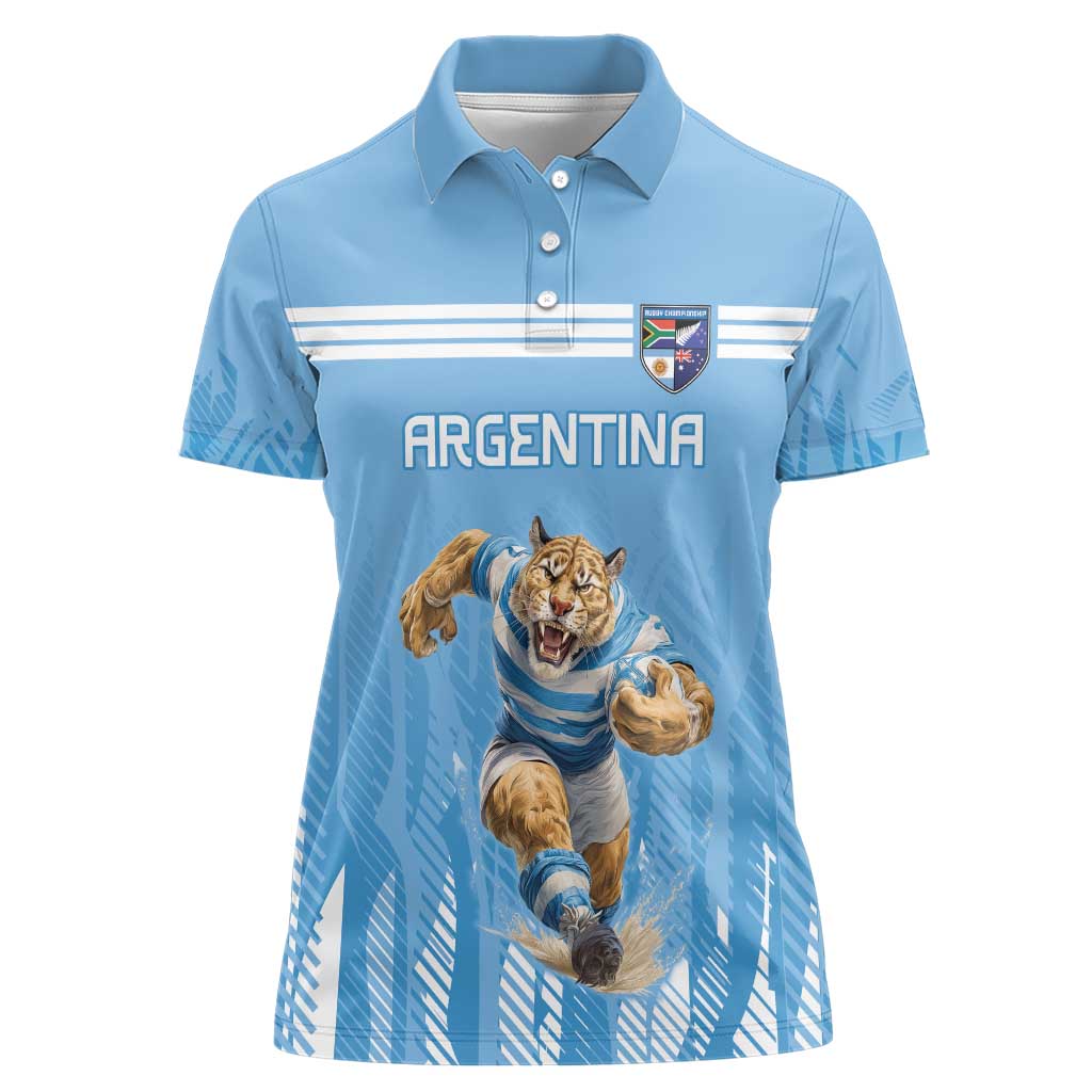 Argentina Rugby Custom Women Polo Shirt Glory Be To Pumas - Wonder Print Shop