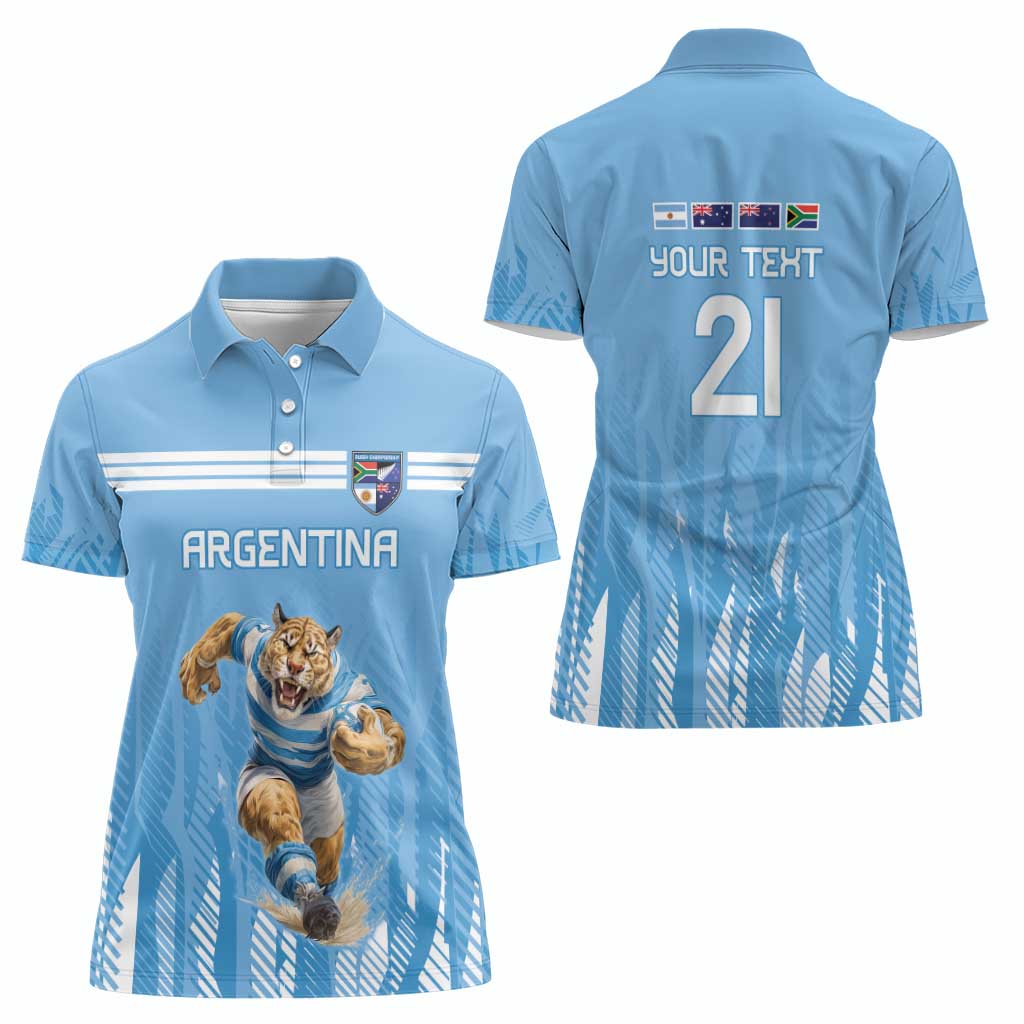 Argentina Rugby Custom Women Polo Shirt Glory Be To Pumas - Wonder Print Shop