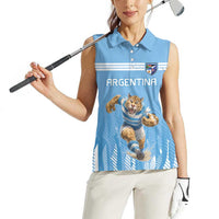 Argentina Rugby Custom Women Sleeveless Polo Shirt Glory Be To Pumas - Wonder Print Shop