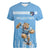 Argentina Rugby Custom Women V-Neck T-Shirt Glory Be To Pumas - Wonder Print Shop