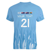 Argentina Rugby Custom Women V-Neck T-Shirt Glory Be To Pumas - Wonder Print Shop