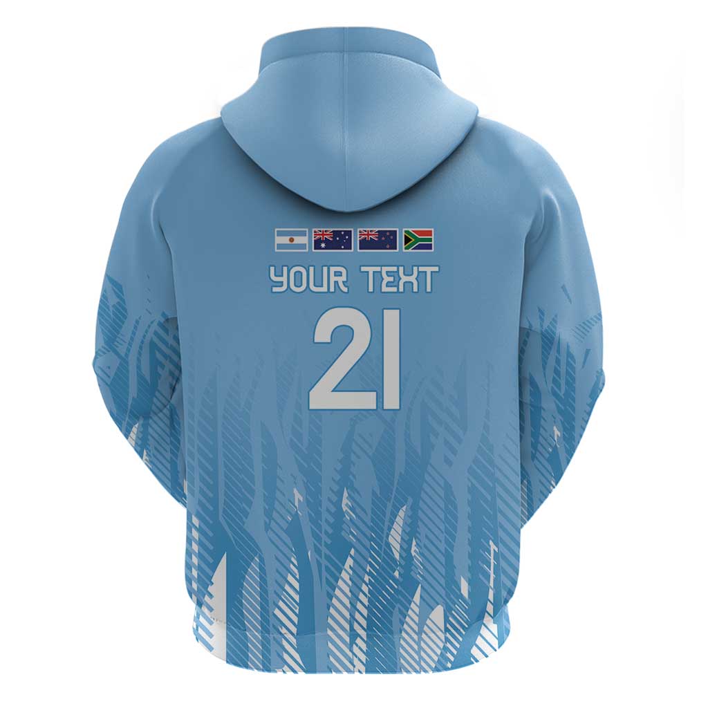 Argentina Rugby Custom Zip Hoodie Glory Be To Pumas - Wonder Print Shop