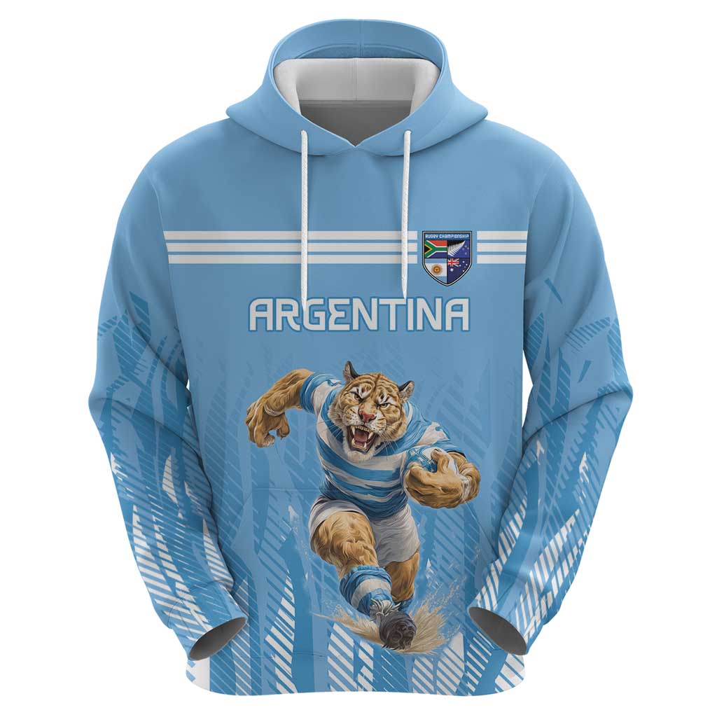 Argentina Rugby Custom Zip Hoodie Glory Be To Pumas - Wonder Print Shop