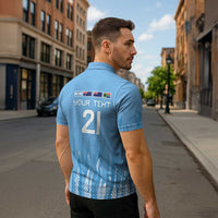 Argentina Rugby Custom Zipper Polo Shirt Glory Be To Pumas - Wonder Print Shop