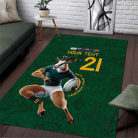 South Africa Rugby Custom Area Rug Glory Be To Springboks - Wonder Print Shop