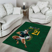 South Africa Rugby Custom Area Rug Glory Be To Springboks - Wonder Print Shop