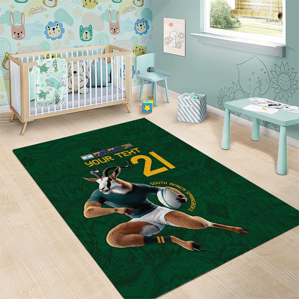 South Africa Rugby Custom Area Rug Glory Be To Springboks - Wonder Print Shop
