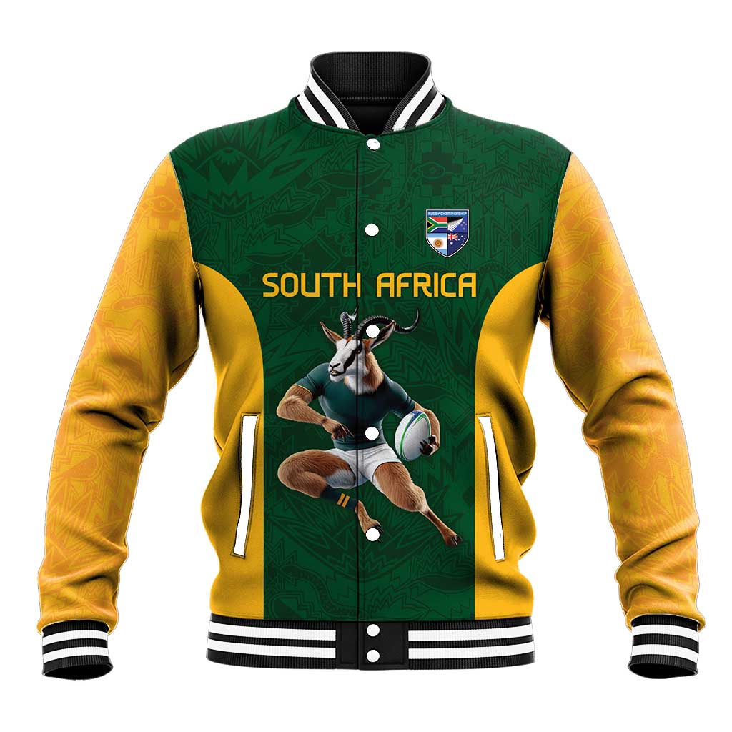 South Africa Rugby Custom Baseball Jacket Glory Be To Springboks - Wonder Print Shop
