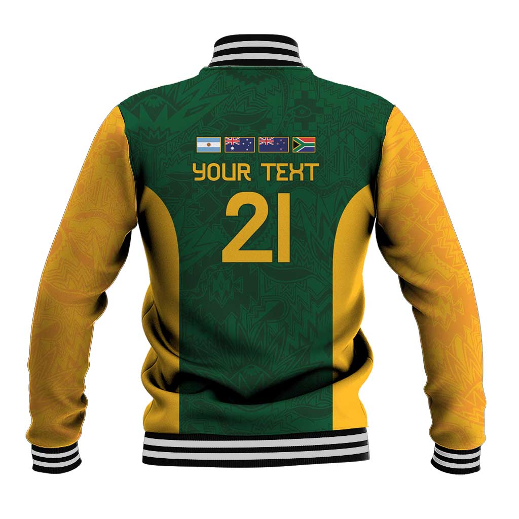 South Africa Rugby Custom Baseball Jacket Glory Be To Springboks - Wonder Print Shop