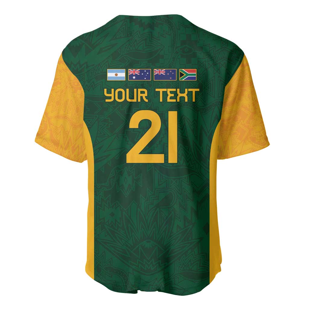 South Africa Rugby Custom Baseball Jersey Glory Be To Springboks - Wonder Print Shop