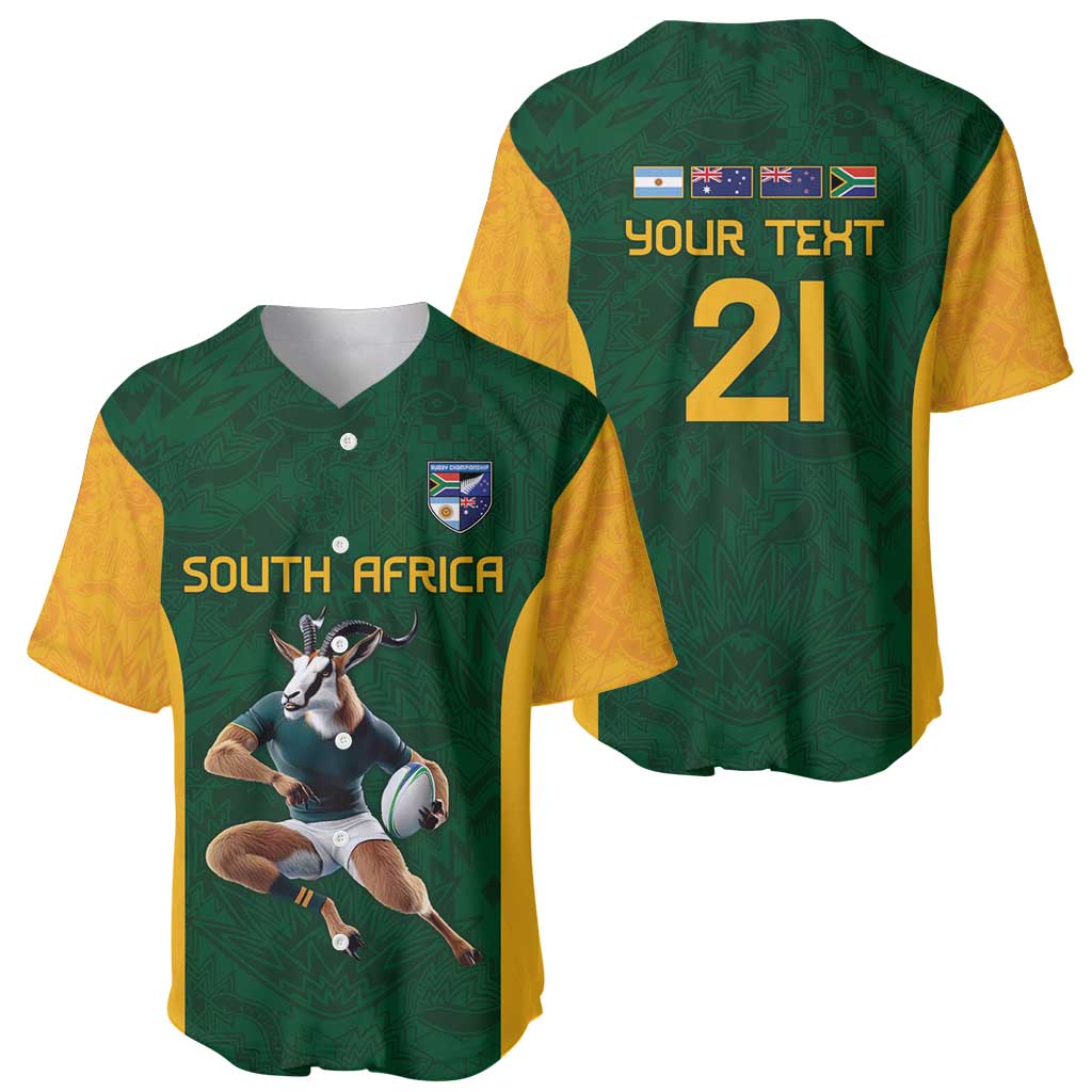 South Africa Rugby Custom Baseball Jersey Glory Be To Springboks - Wonder Print Shop
