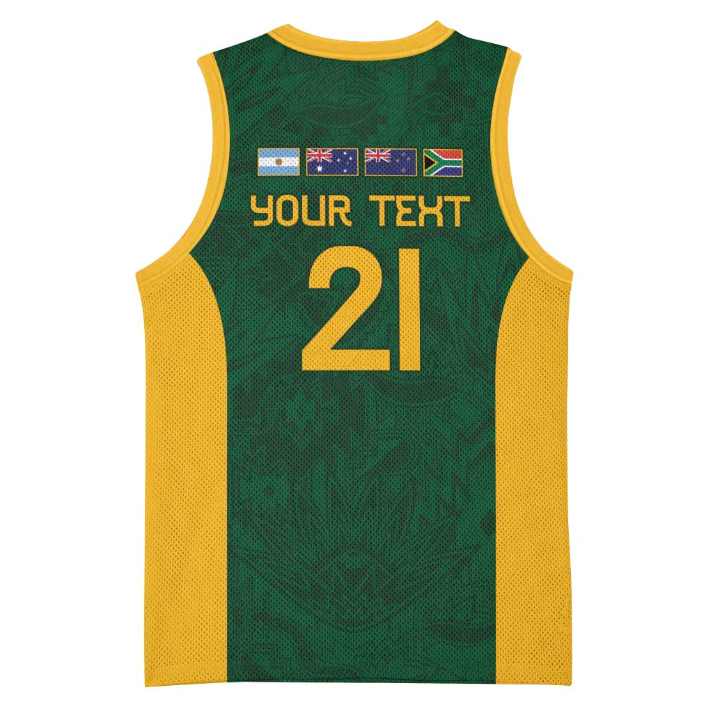 South Africa Rugby Custom Basketball Jersey Glory Be To Springboks - Wonder Print Shop