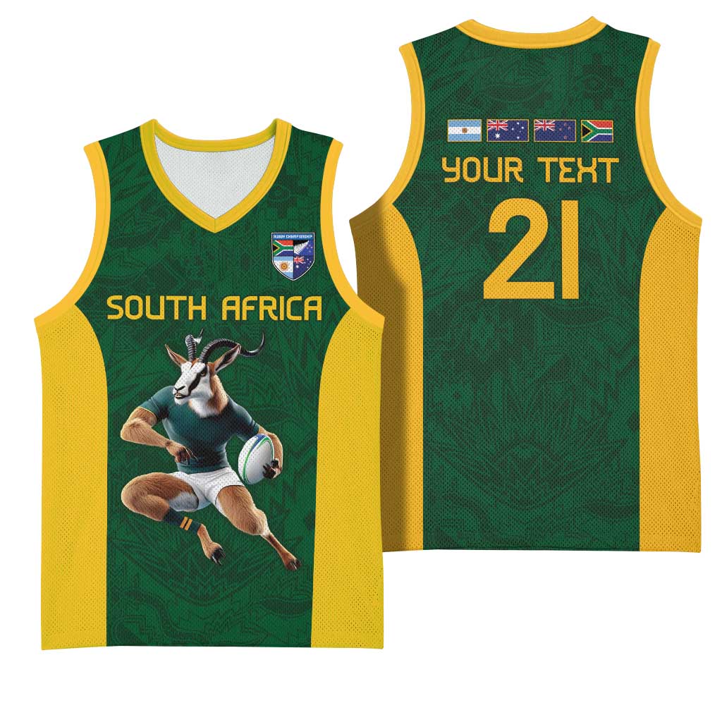 South Africa Rugby Custom Basketball Jersey Glory Be To Springboks - Wonder Print Shop
