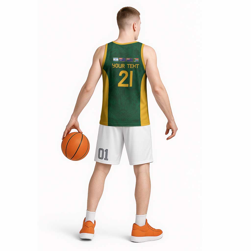 South Africa Rugby Custom Basketball Jersey Glory Be To Springboks - Wonder Print Shop