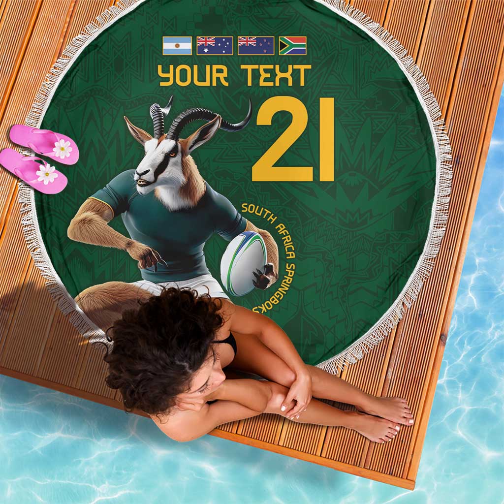 South Africa Rugby Custom Beach Blanket Glory Be To Springboks - Wonder Print Shop