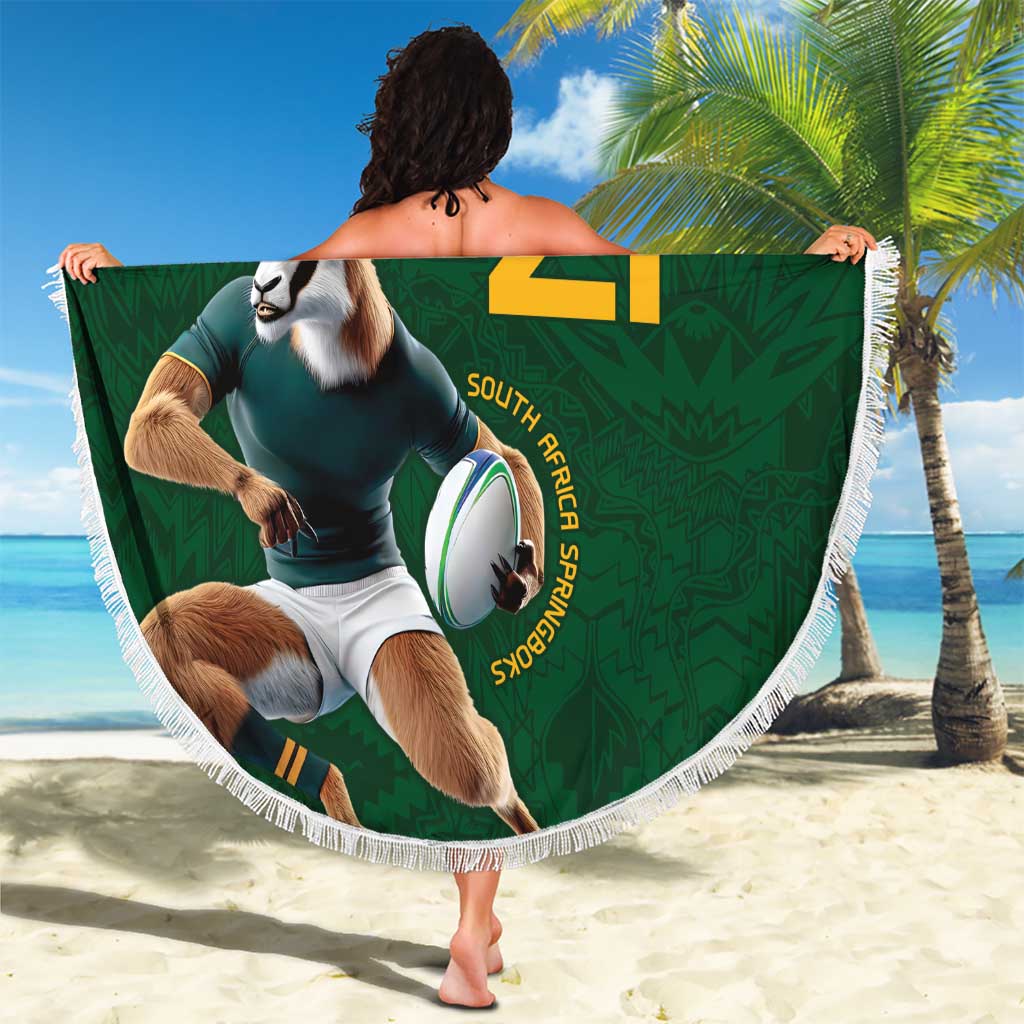 South Africa Rugby Custom Beach Blanket Glory Be To Springboks - Wonder Print Shop