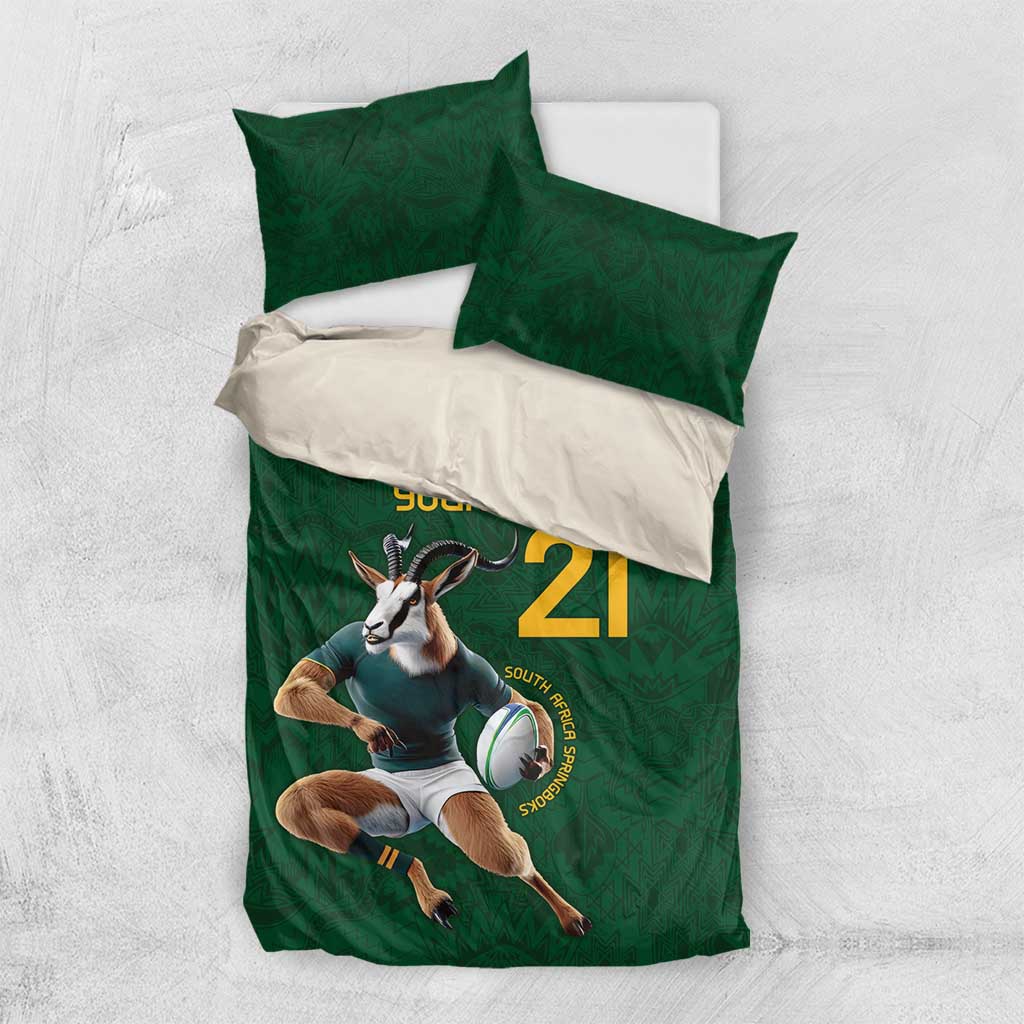 South Africa Rugby Custom Bedding Set Glory Be To Springboks - Wonder Print Shop