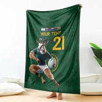 South Africa Rugby Custom Blanket Glory Be To Springboks - Wonder Print Shop