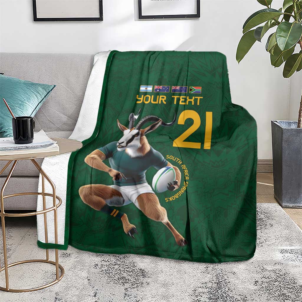 South Africa Rugby Custom Blanket Glory Be To Springboks - Wonder Print Shop