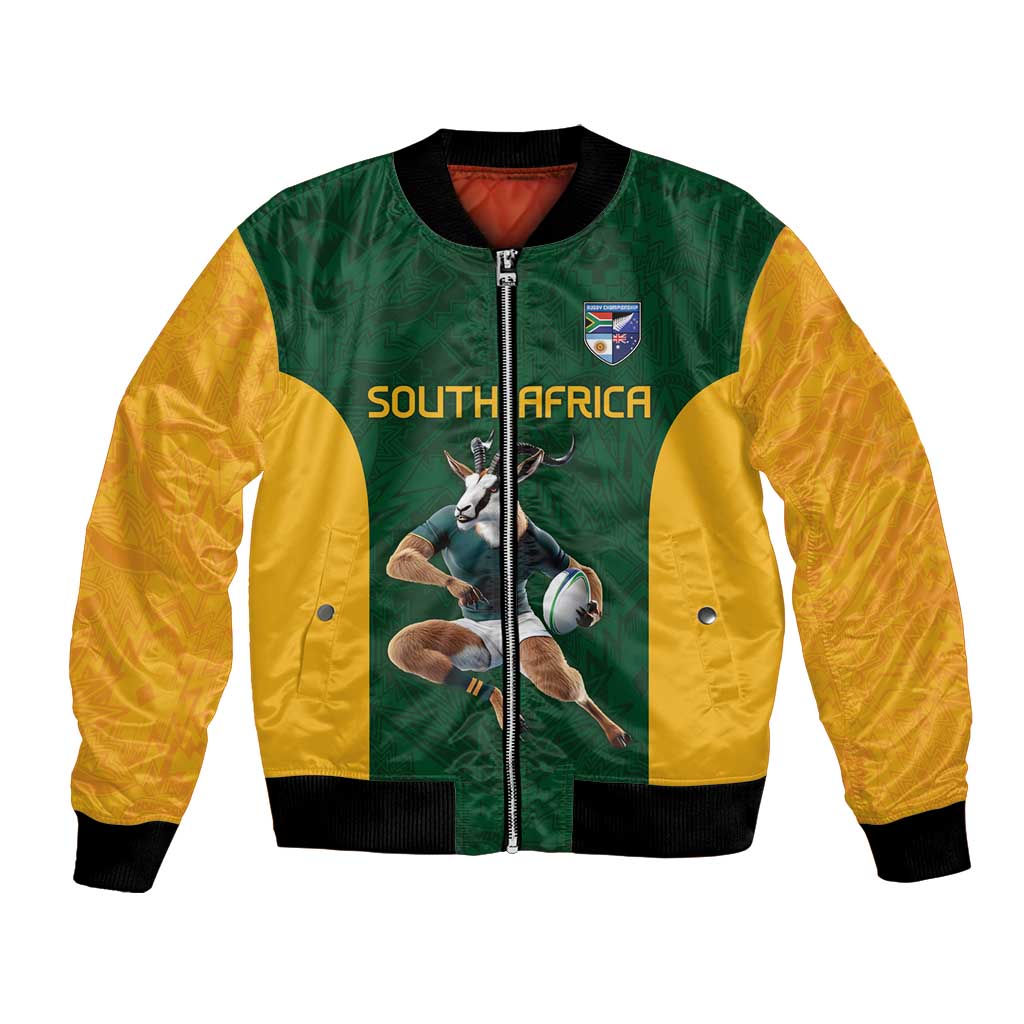 South Africa Rugby Custom Bomber Jacket Glory Be To Springboks - Wonder Print Shop