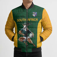 South Africa Rugby Custom Bomber Puffer Jacket Glory Be To Springboks - Wonder Print Shop