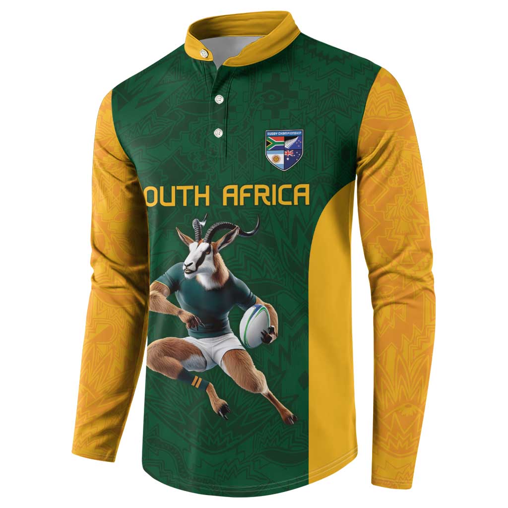 South Africa Rugby Custom Button Sweatshirt Glory Be To Springboks - Wonder Print Shop
