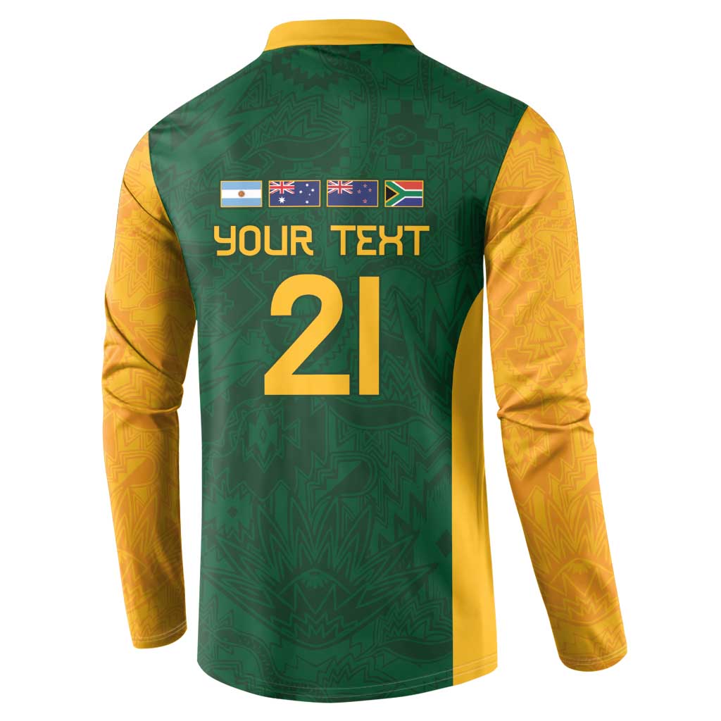 South Africa Rugby Custom Button Sweatshirt Glory Be To Springboks - Wonder Print Shop