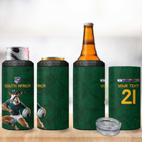South Africa Rugby Custom 4 in 1 Can Cooler Tumbler Glory Be To Springboks - Wonder Print Shop