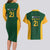 South Africa Rugby Custom Couples Matching Long Sleeve Bodycon Dress and Hawaiian Shirt Glory Be To Springboks - Wonder Print Shop