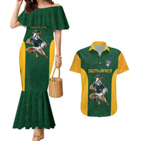 South Africa Rugby Custom Couples Matching Mermaid Dress and Hawaiian Shirt Glory Be To Springboks - Wonder Print Shop