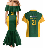 South Africa Rugby Custom Couples Matching Mermaid Dress and Hawaiian Shirt Glory Be To Springboks - Wonder Print Shop